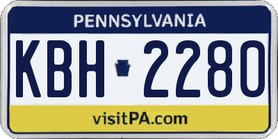 PA license plate KBH2280