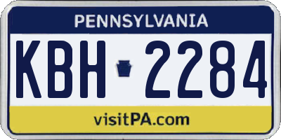 PA license plate KBH2284
