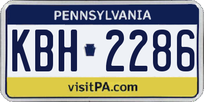 PA license plate KBH2286