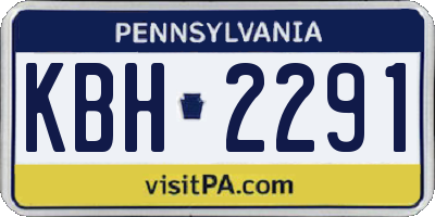 PA license plate KBH2291