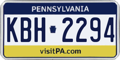 PA license plate KBH2294