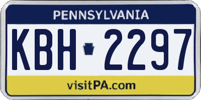 PA license plate KBH2297
