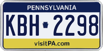 PA license plate KBH2298