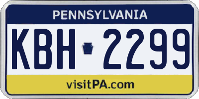 PA license plate KBH2299