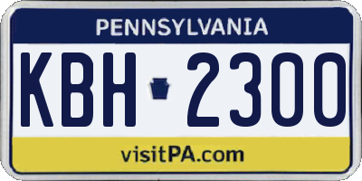 PA license plate KBH2300