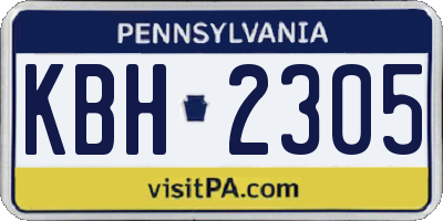 PA license plate KBH2305