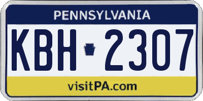 PA license plate KBH2307