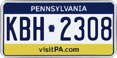 PA license plate KBH2308