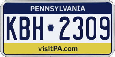 PA license plate KBH2309