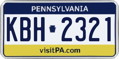 PA license plate KBH2321