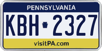 PA license plate KBH2327