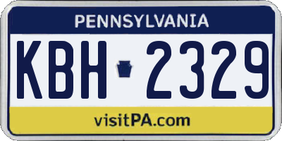 PA license plate KBH2329