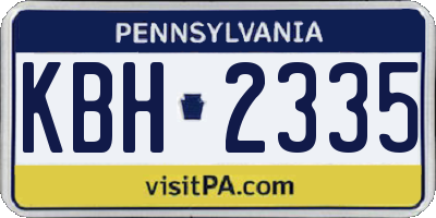 PA license plate KBH2335
