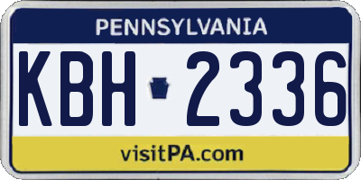 PA license plate KBH2336