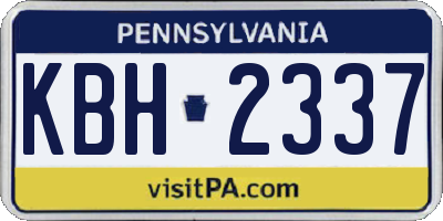 PA license plate KBH2337