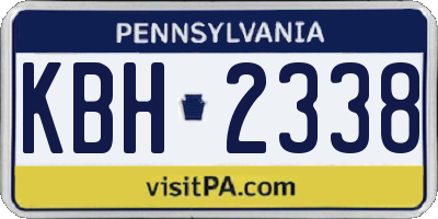 PA license plate KBH2338