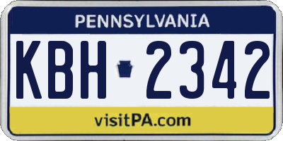 PA license plate KBH2342