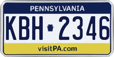PA license plate KBH2346