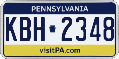 PA license plate KBH2348