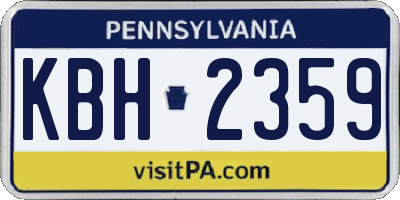 PA license plate KBH2359