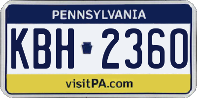 PA license plate KBH2360