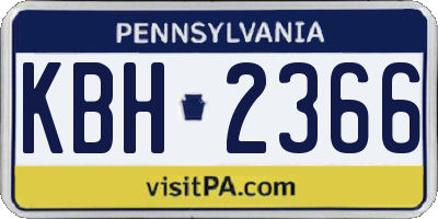 PA license plate KBH2366
