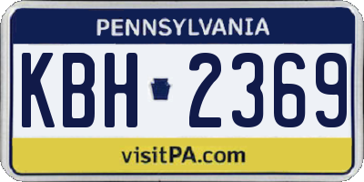 PA license plate KBH2369