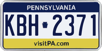 PA license plate KBH2371