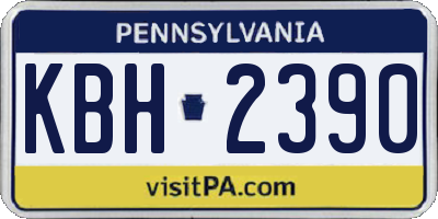 PA license plate KBH2390