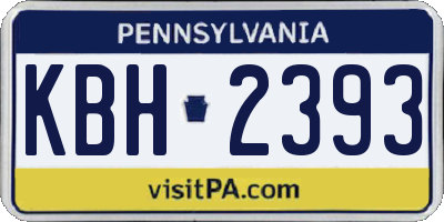 PA license plate KBH2393