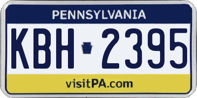 PA license plate KBH2395