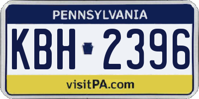 PA license plate KBH2396