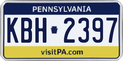 PA license plate KBH2397