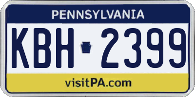PA license plate KBH2399