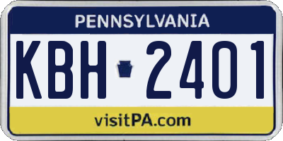 PA license plate KBH2401