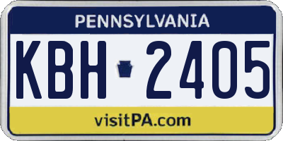 PA license plate KBH2405