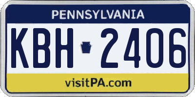 PA license plate KBH2406