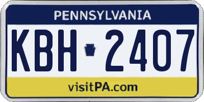 PA license plate KBH2407