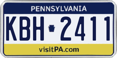 PA license plate KBH2411