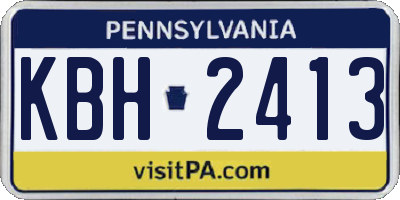 PA license plate KBH2413