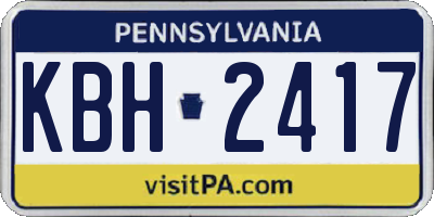 PA license plate KBH2417