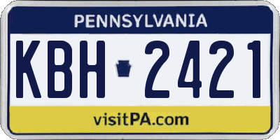 PA license plate KBH2421