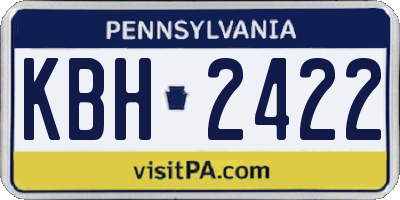 PA license plate KBH2422