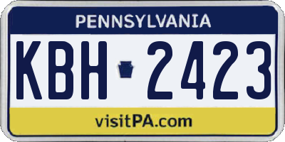 PA license plate KBH2423