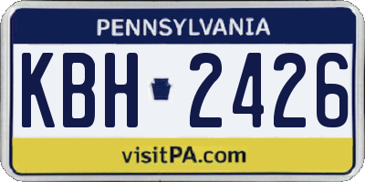 PA license plate KBH2426