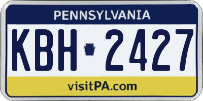 PA license plate KBH2427