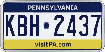 PA license plate KBH2437