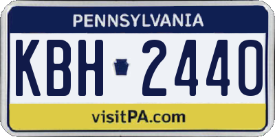 PA license plate KBH2440