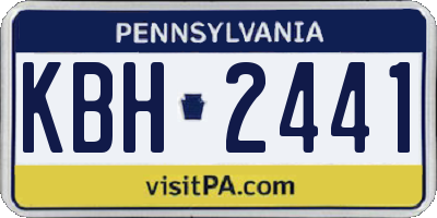 PA license plate KBH2441