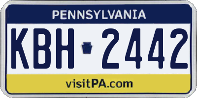 PA license plate KBH2442